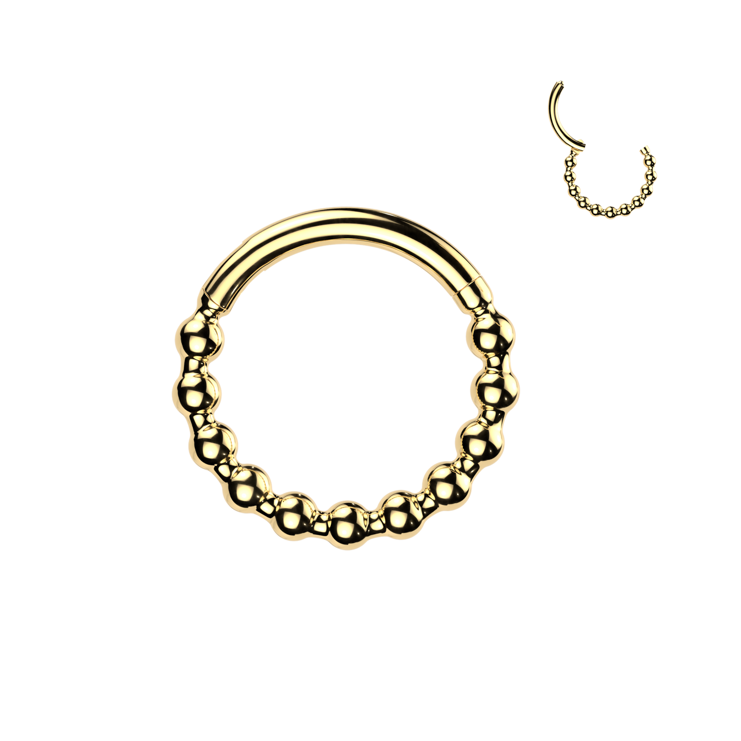 1pc Beaded Ball Hinged Segment Ring Helix Septum Clicker Body Jewelry