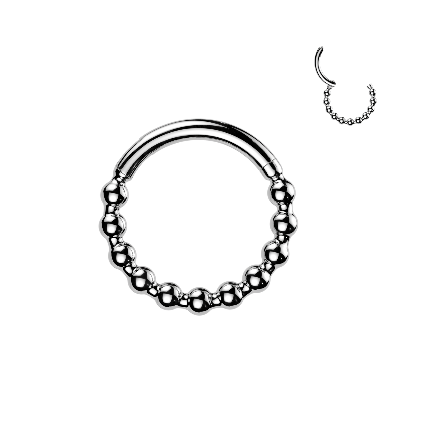 1pc Beaded Ball Hinged Segment Ring Helix Septum Clicker Body Jewelry