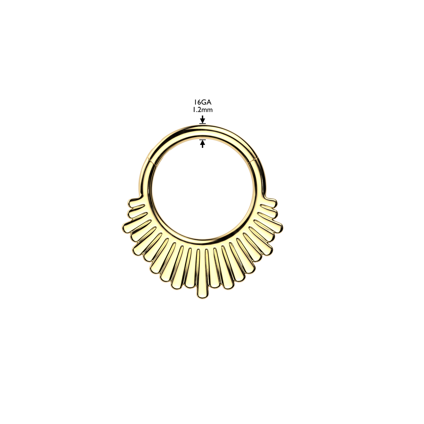 1pc Staggered Ridge Fan Hinged Segment Ring Helix Septum Clicker Body Jewelry