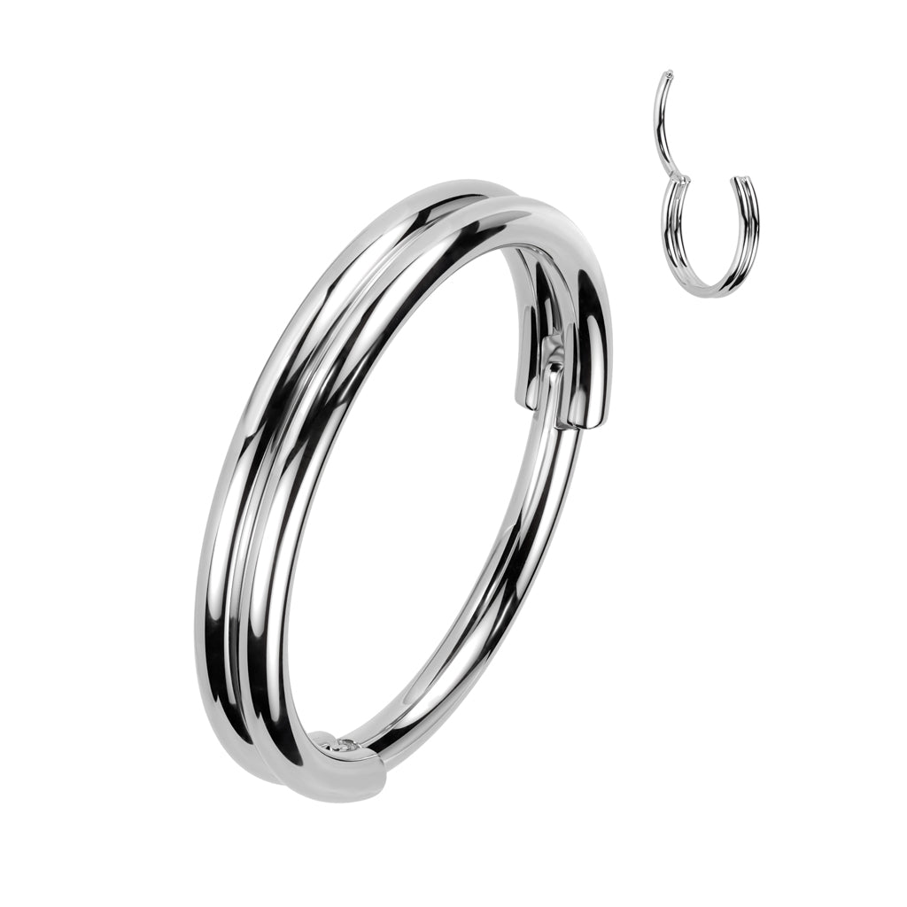 1pc Double Line Hinged Segment Ring Hoop Helix Daith Septum 316L Surgical Steel