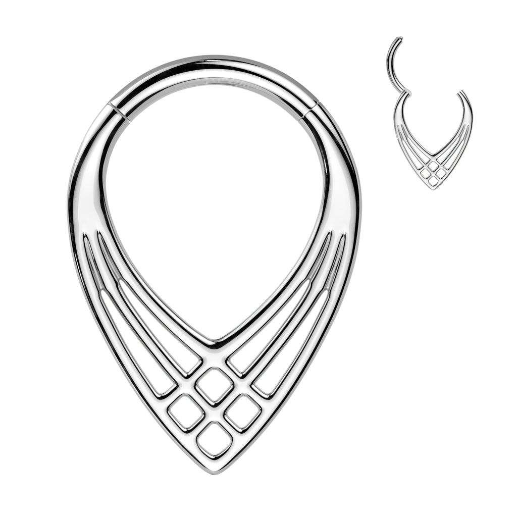1pc Criss Cross Design Hinged Segment Ring Hoop Helix Daith Septum Implant Titanium