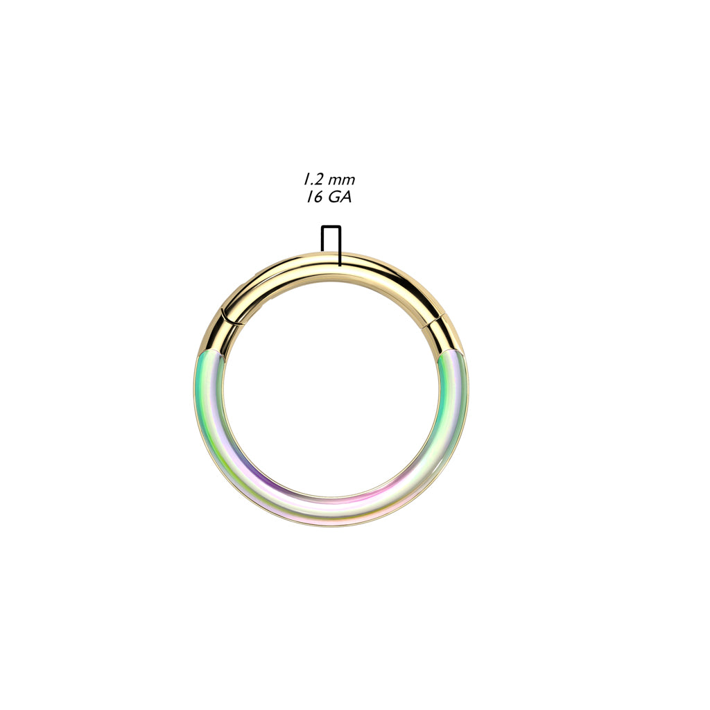 1pc Photochromatic Titanium Hinged Segment Ring Septum Hoop Helix Daith 16g