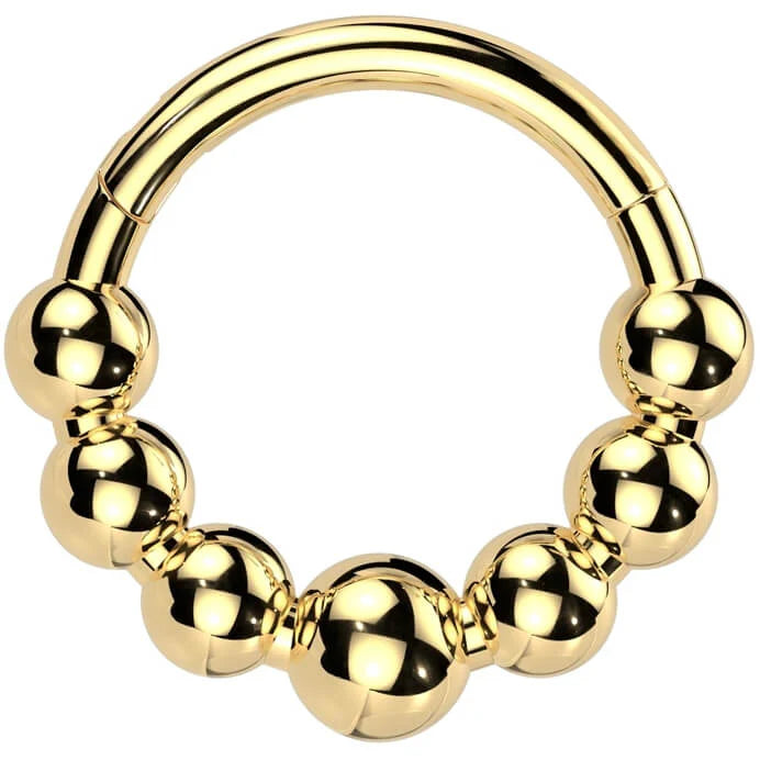 1pc Solid Titanium Seven Ball Hinged Segment Ring Helix Cartilage Clicker