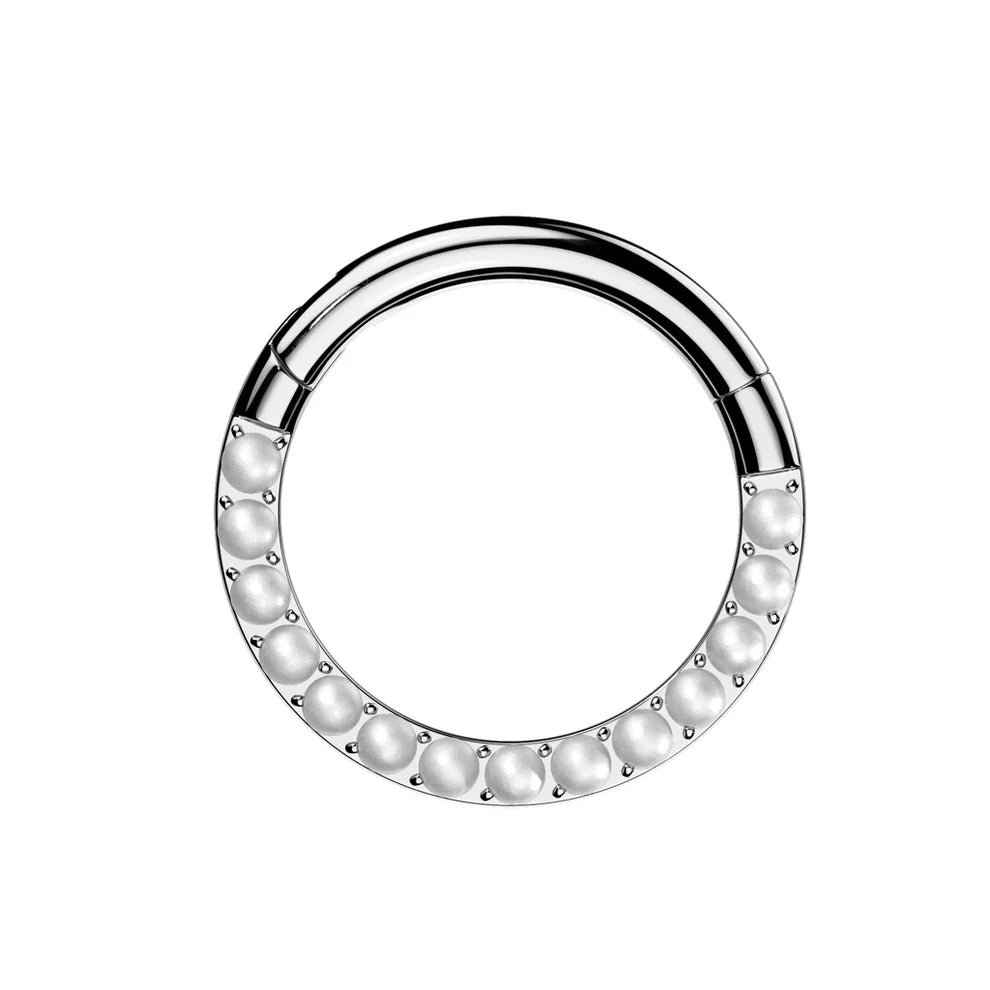 1pc Front Pearls Titanium Hinged Segment Ring Orbital Helix Septum Ear Cartilage