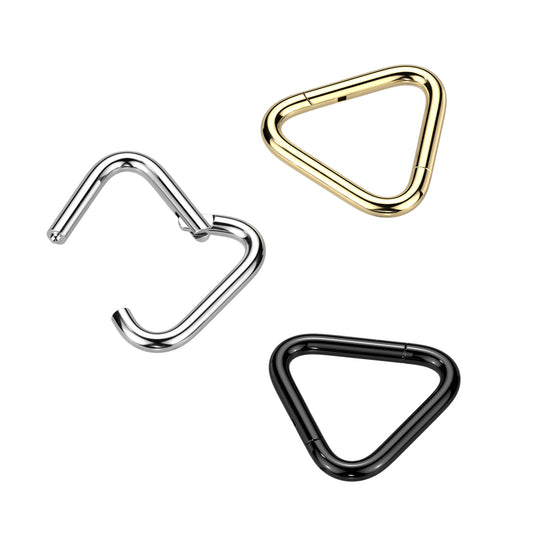 1pc Triangle Hinged Segment Ring Hoop Helix Daith Septum 316L Surgical Steel