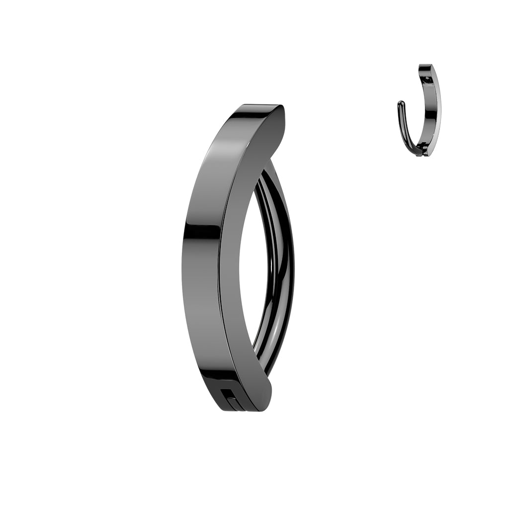 1pc Solid Titanium Hinged Hoop Clicker Eyebrow Ring Curved Barbell Body Jewelry