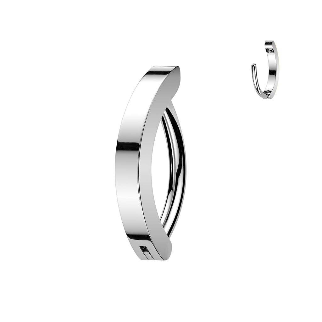 1pc Solid Titanium Hinged Hoop Clicker Eyebrow Ring Curved Barbell Body Jewelry