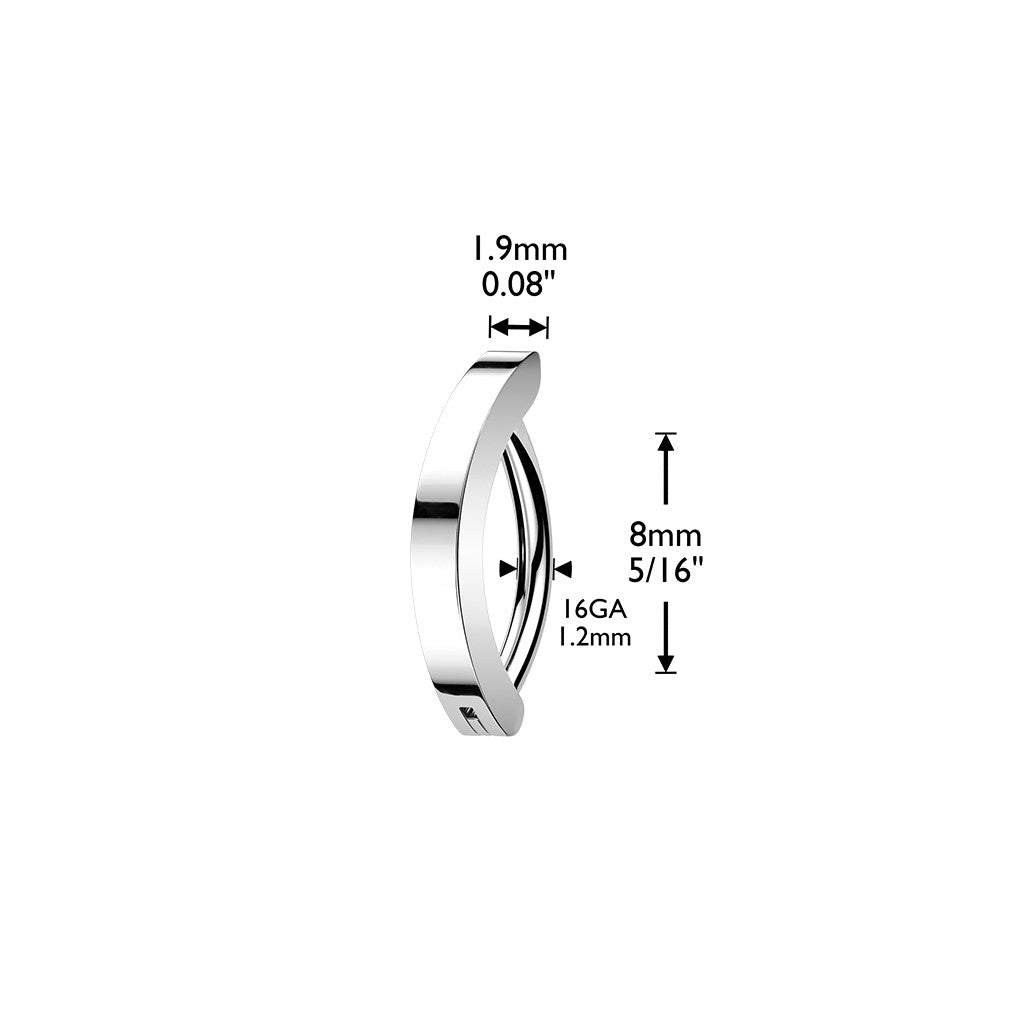 1pc Solid Titanium Hinged Hoop Clicker Eyebrow Ring Curved Barbell Body Jewelry