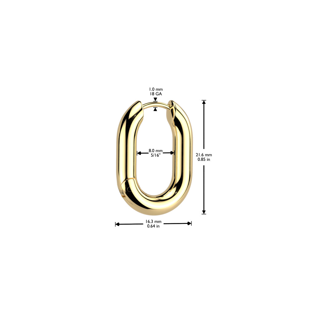 PAIR Rounded Rectangle Hinged Hoop Earrings