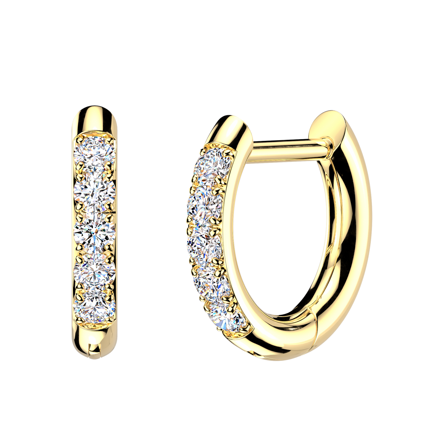PAIR CZ Gem Accented Hinged Hoop Earrings 316L Stainless Steel Hinge Action 18g