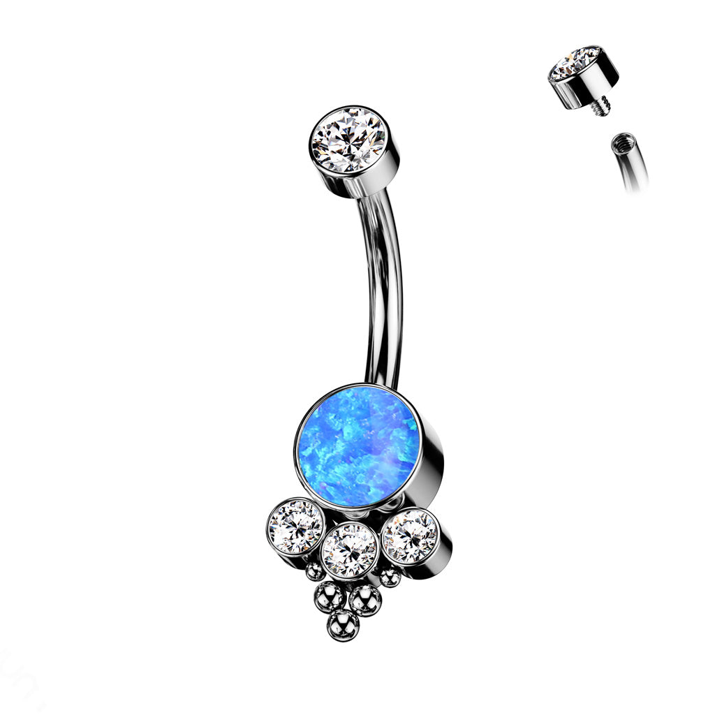 Solid Implant Grade Titanium Trinity Cluster Belly Button Ring 14g Navel Naval