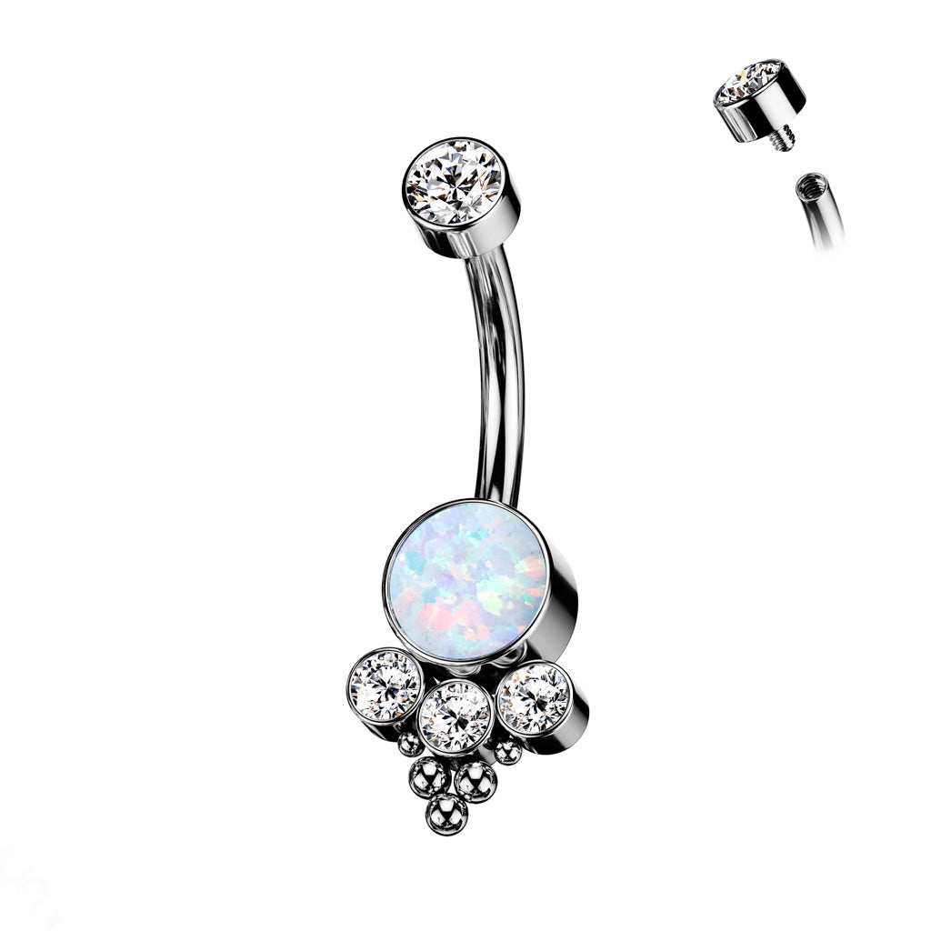 Solid Implant Grade Titanium Trinity Cluster Belly Button Ring 14g Navel Naval