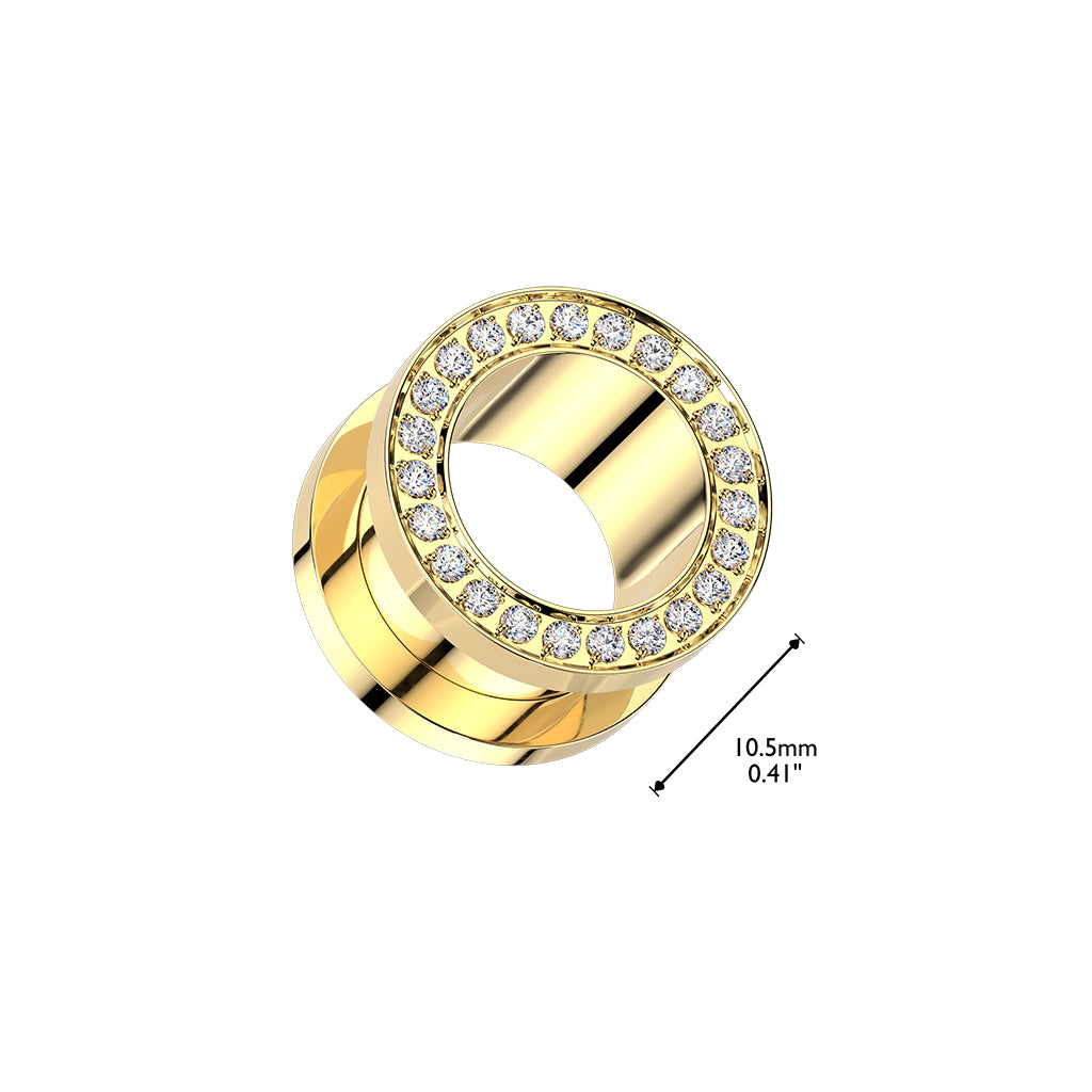 PAIR Solid Implant Grade Titanium Screw Fit CNC Gem Rim Tunnels Plugs Gauges