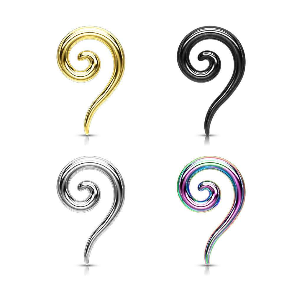 PAIR 316L Surgical Steel Spiral Hanging Tapers Expanders Plugs Body Jewelry