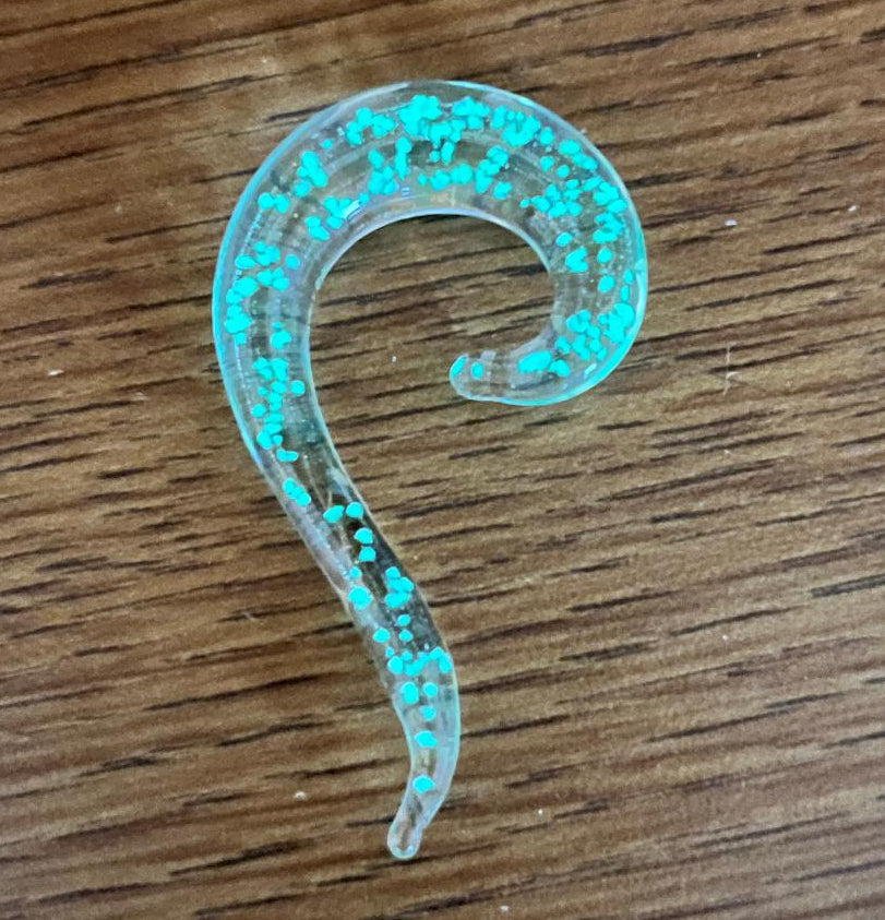 PAIR Glow in the Dark Glass Spiral Hanging Tapers Expanders Plugs Gauges