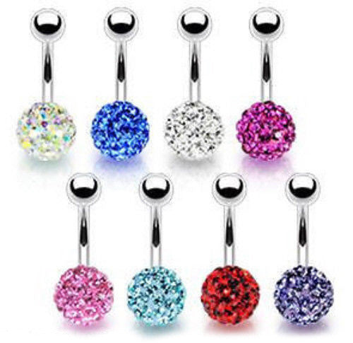 1pc Ferido Gem Ball Belly Ring Navel Piercing Pierced Naval Body Jewelry