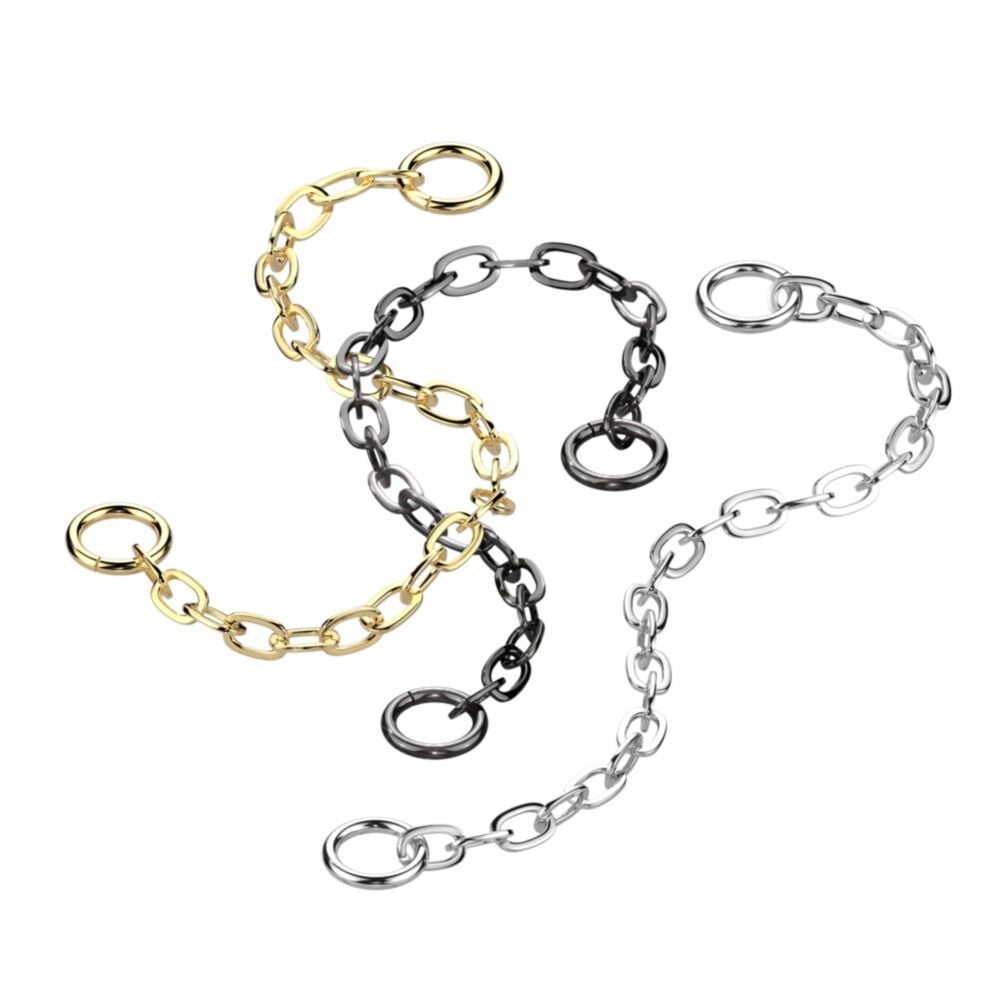 1pc Solid Titanium Connector Chain Nose Ring Bridge Helix Cartilage Connecter