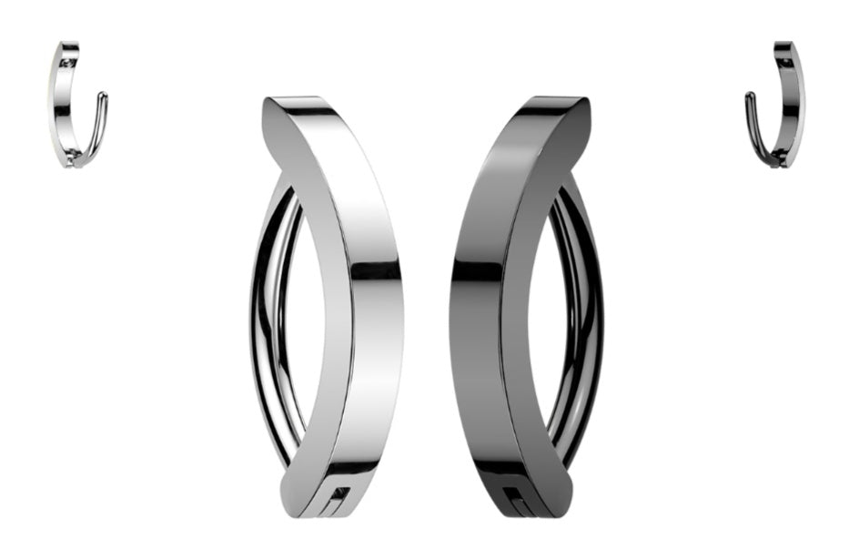 1pc Solid Titanium Hinged Hoop Clicker Eyebrow Ring Curved Barbell Body Jewelry