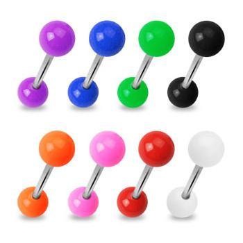 8 PAIR Value Pack Solid Color Balls Nipple Barbells Rings Shields 14g 5/8"