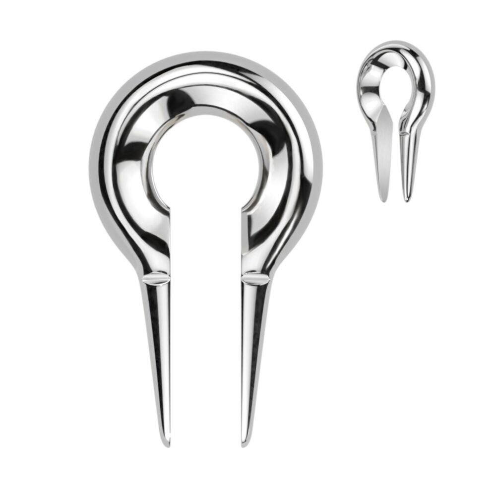 PAIR 316L Surgical Steel Keyhole Hanging Tapers Plugs Ear Weights Body Jewelry