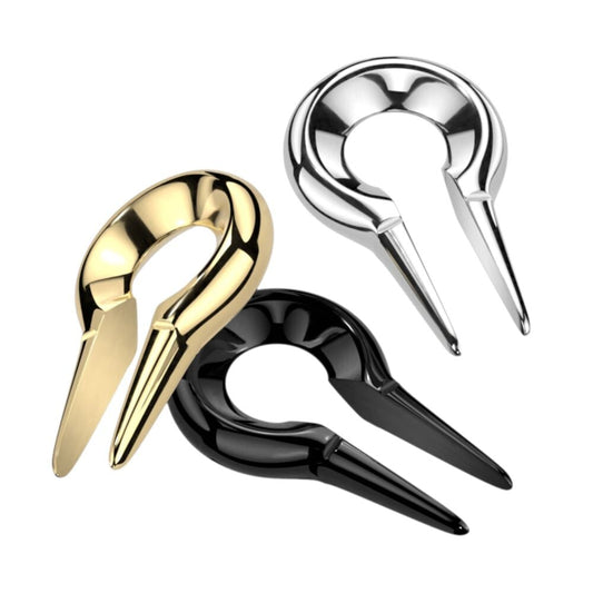 PAIR 316L Surgical Steel Keyhole Hanging Tapers Plugs Ear Weights Body Jewelry