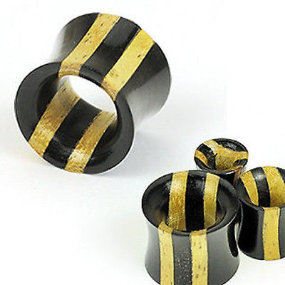 PAIR Striped Ebony Jackfruit Wood Tunnels