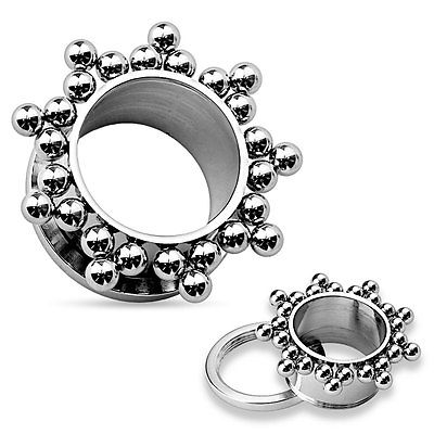 PAIR Clustered Steel Balls Sunburst Screw Fit Tunnels