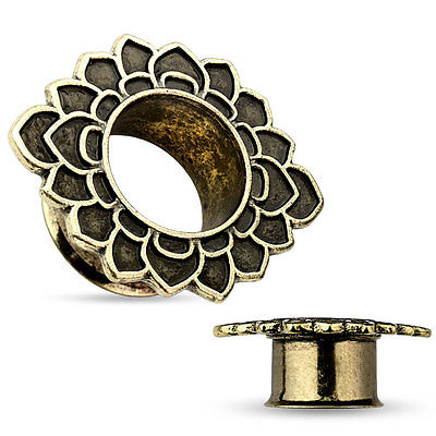 PAIR Antique Gold IP Tribal Flower Tunnels