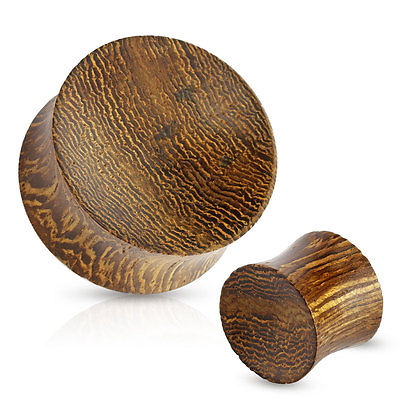 PAIR Concave Snake Wood Organic Double Flare Plugs