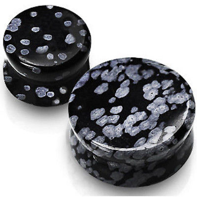 PAIR Organic Black Obsidian Stone Plugs