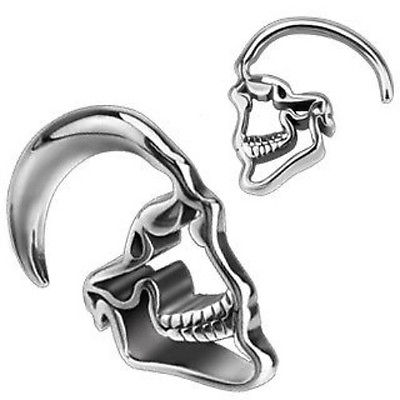 PAIR 316L Surgical Steel Skull Hanging Tapers