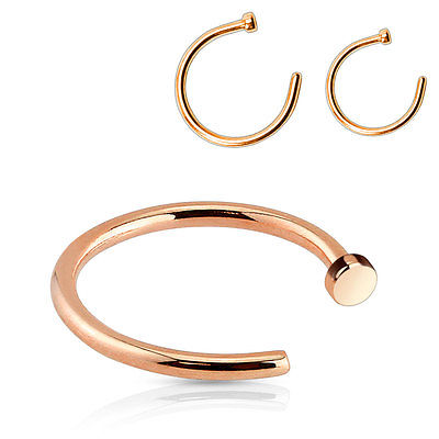 1pc Nose Ring Rose Gold IP Surgical Steel Hoop