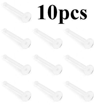 10pcs Bioflex Flat Top Nose Ring Retainers