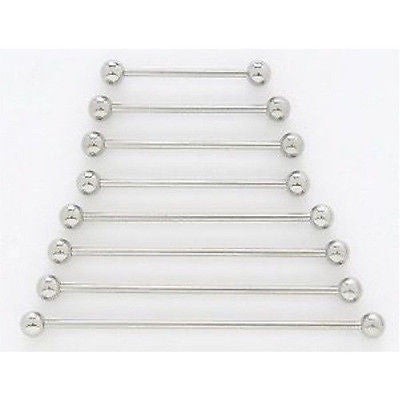10pk 14g or 16g Industrial Barbells 316L Surgical Steel