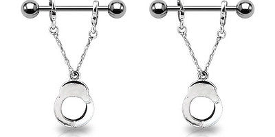 PAIR Handcuffs Dangle Nipple Shields Rings