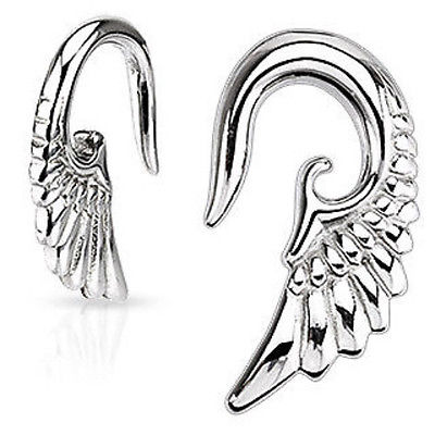 PAIR 316L Surgical Steel Angel Wing Hanging Tapers