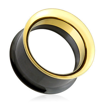 PAIR Black & Gold Internally Threaded Tunnels