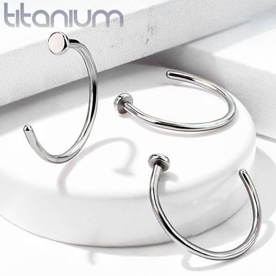 1pc Nose Ring Solid Grade 23 Titanium Nose Hoop