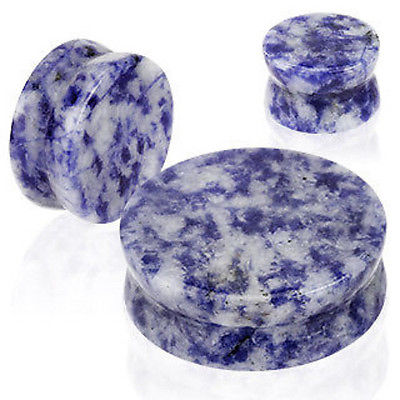 PAIR Blue Spot Organic Stone Plugs