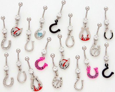 *SPECIAL PURCHASE* 10pcs Horse Shoe Mix Belly Rings Lucky Horseshoe