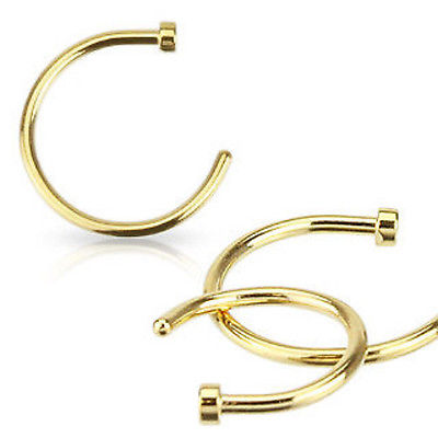 1pc Nose Ring Gold IP Surgical Steel Hoop