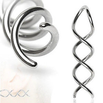 PAIR 316L Surgical Steel Swirl Twist Tapers