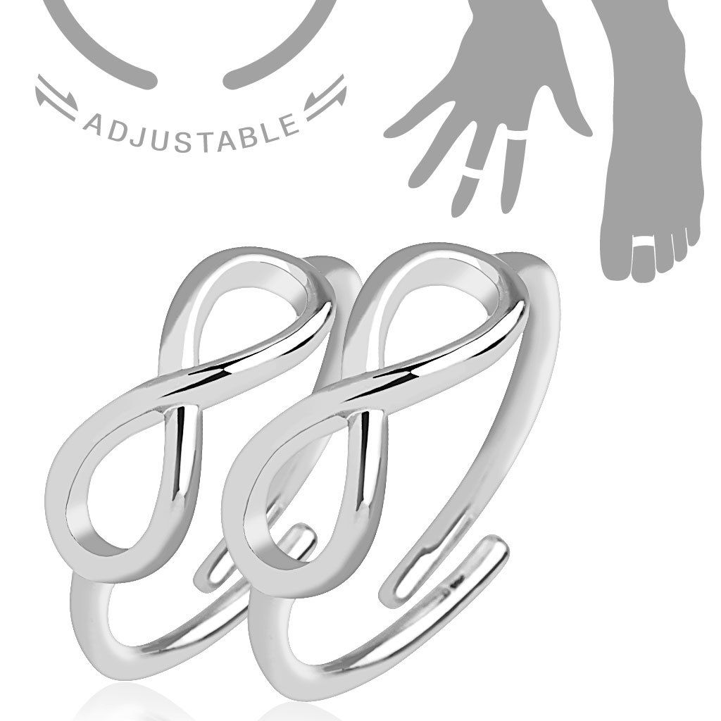 1pc Infinity Symbol Adjustable Mid Rings / Toe Rings
