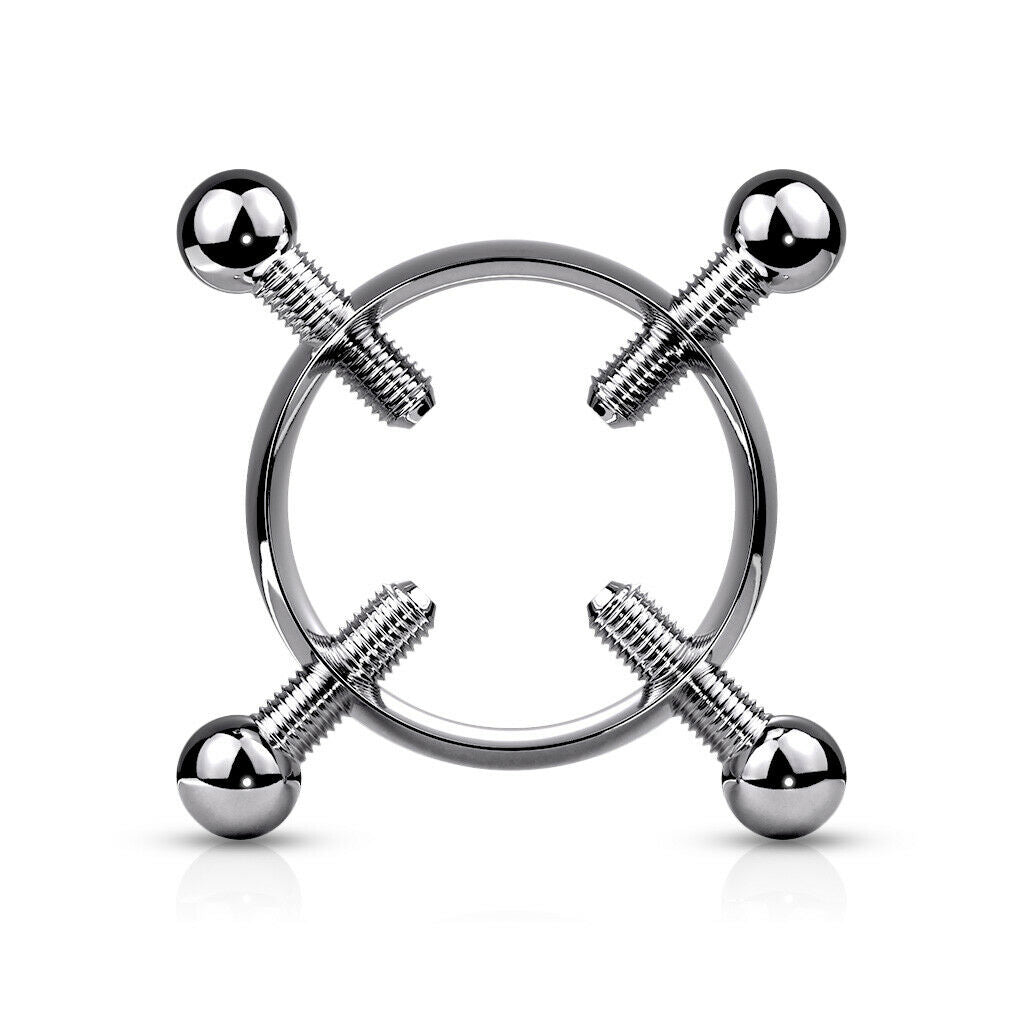 Cross-border Adjustable Stainless Steel Nipple Rings With Non-piercing  Design, Suitable For Women's Daily Wear