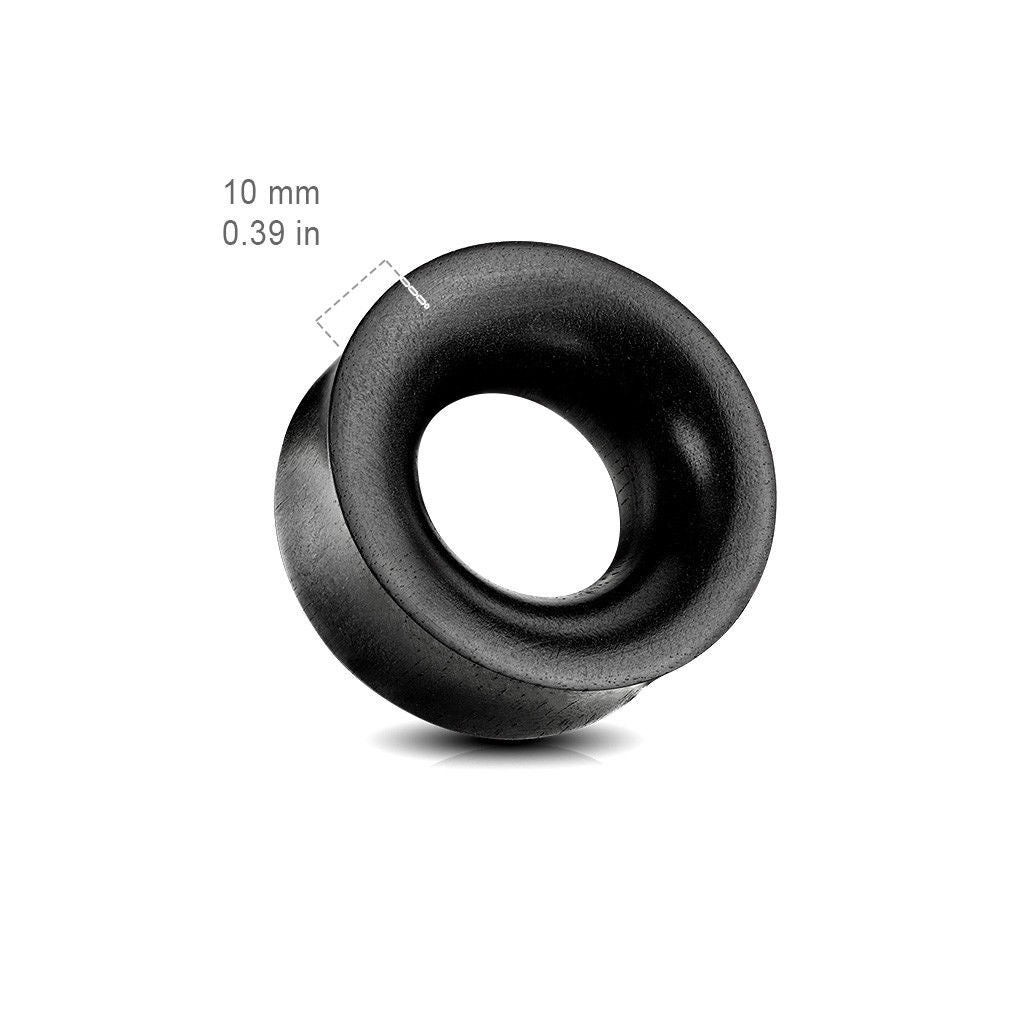 PAIR Concave Organic Black Areng Wood Double Flare Tunnels