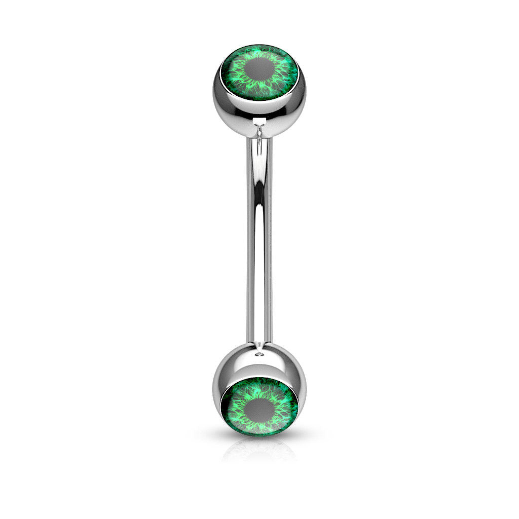 316L Surgical Steel Eyebrow Ring with Muti Gem Ball – WildKlass Jewelry