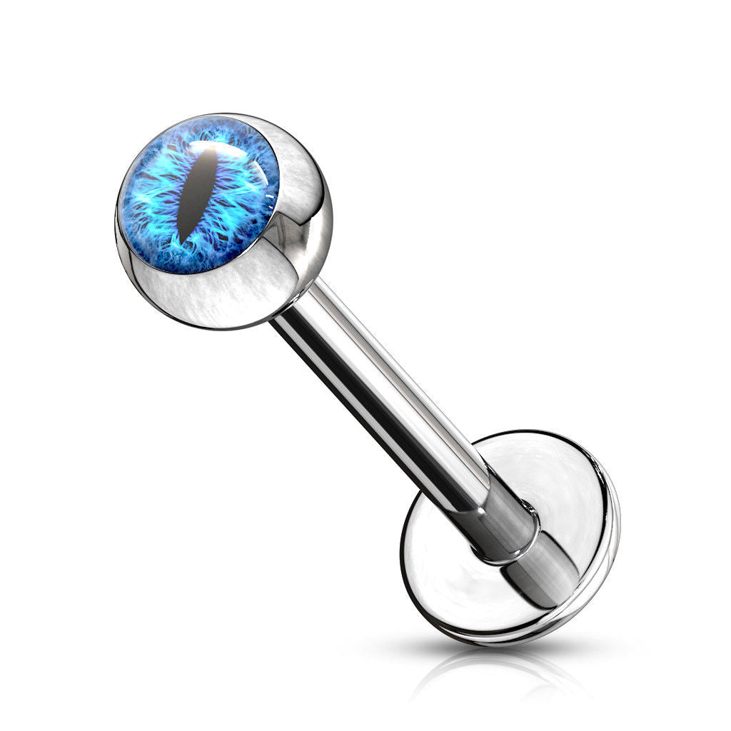1pc Snake Eye Inlaid Ball Labret Stud Cartilage Ring Monroe