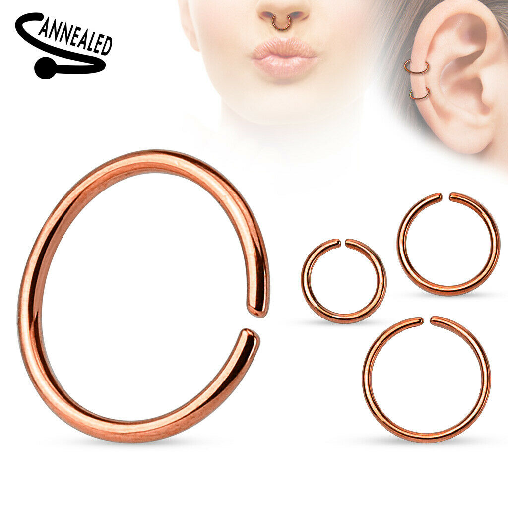 10pk Ear Cartilage Septum Nose Hoop Rings Rook Daith Helix Tragus Body Jewelry