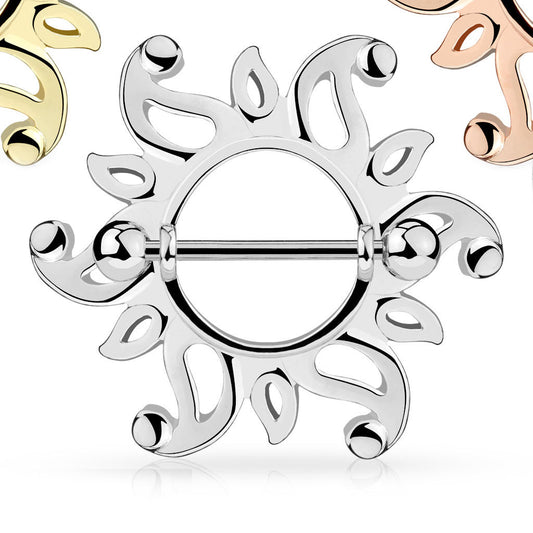 PAIR Swirling Sun Nipple Rings Shields