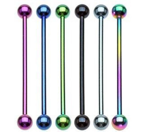 1pc Titanium Ion Plated Industrial Barbell